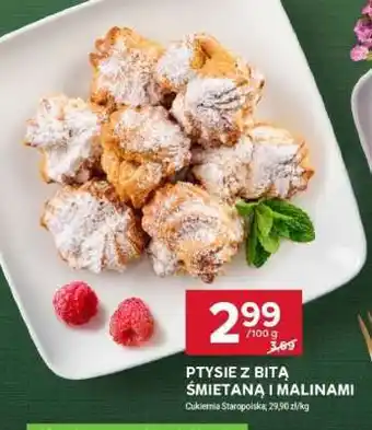 Stokrotka Market Ptysie z bitą śmietaną i malinami oferta