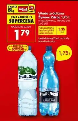 Biedronka Woda źródlana Żywiec Zdrój, 1,75 l oferta