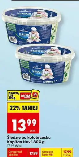 Biedronka śledzie po kołobrzesku Kapitan Navi 800 g oferta