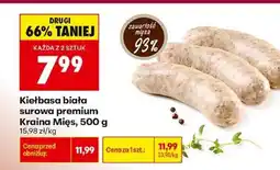 Biedronka Kielbasa biała surowa premium Kraina Mięs 500 g oferta