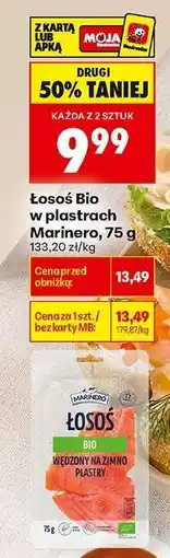 Biedronka Łosoś Bio w plastrach Marinero, 75 g oferta