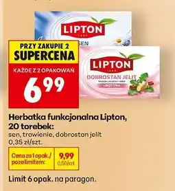 Biedronka Herbatka funkcjonalna Lipton, 20 torebek oferta