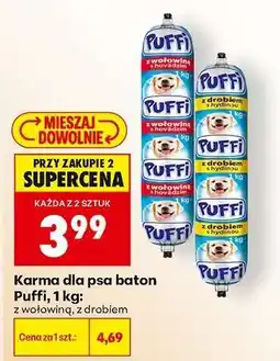 Biedronka Karma dla psa baton Puffi, 1 kg oferta