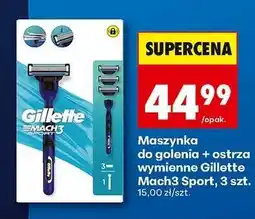 Biedronka Maszynka do golenia + ostrza wymienne Gillette Mach3 Sport, 3 szt oferta