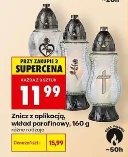 Biedronka Znicz z aplikacją, wkład parafinowy, 160 g oferta