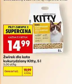 Biedronka Żwirek dla kota kukurydziany Kitty, 5 l oferta