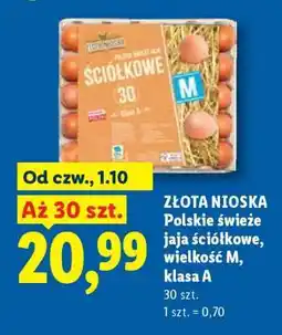 Lidl ZŁOTA NIOSKA Polskie świeże jaja ściółkowe, wielkość M, klasa A oferta
