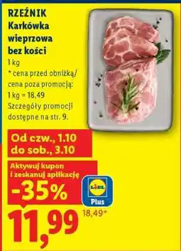 Lidl Rzeźnik Karkówka wieprzowa bez kości oferta