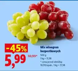 Lidl Mix winogron bezpestkowych oferta