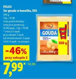 Lidl PILOS Ser gouda w kawałku, XXL oferta
