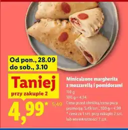 Lidl Minicalzone margherita z mozzarellą i pomidorami oferta
