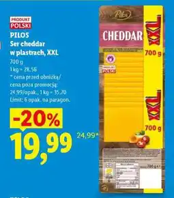 Lidl PILOS Ser cheddar w plastrach, XXL oferta