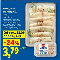 Lidl Mintaj, filet bez skóry, XXL oferta