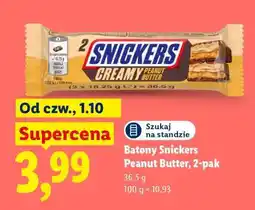 Lidl Batony Snickers Peanut Butter, 2-pak oferta