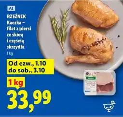 Lidl RZEŹNIK Kaczka – filet z piersi ze skórą i częścią skrzydła oferta