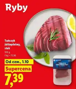 Lidl Tuńczyk żółtopłetwy, stek oferta