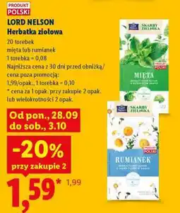 Lidl LORD NELSON Herbatka ziołowa oferta