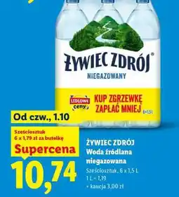 Lidl ŻYWIEC ZDRÓJ Woda źródlana niegazowana oferta