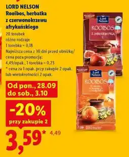 Lidl LORD NELSON Rooibos, herbatka z czerwonokrzewu afrykańskiego oferta