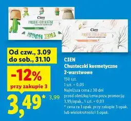 Lidl CIEN Chusteczki kosmetyczne 2-warstwowe oferta