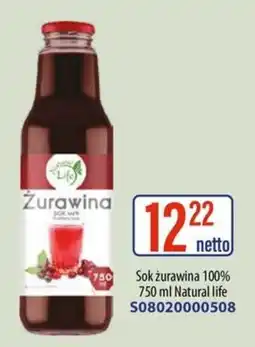 AT Sok żurawina 100% Natural life oferta