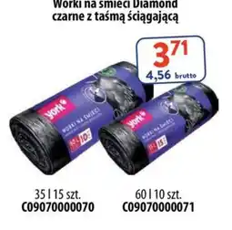 AT Worki na smieci Diamond czarne z taśmą ściągającą oferta