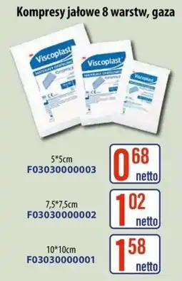 AT Kompresy jałowe 8 warstw, gaza Viscoplast oferta