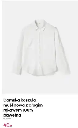 Pepco Damska koszula muślinowa z długim rękawem 100% bawełna oferta