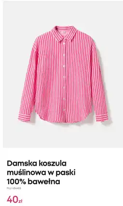 Pepco Pepco Damska koszula muślinowa w paski 100% bawełna oferta