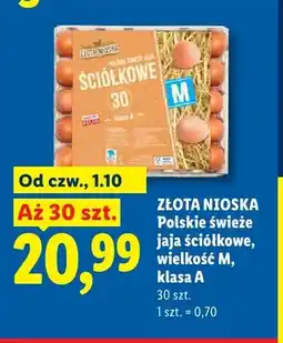 Lidl Jaja ściółkowe Polskie świeże Złota Nioska wielkość M 30 szt oferta