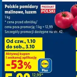 Lidl Pomidory malinowe polskie luzem oferta