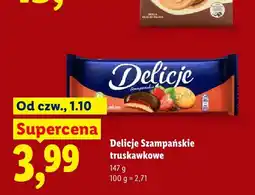 Lidl Ciastka Delicje Szampańskie truskawkowe oferta