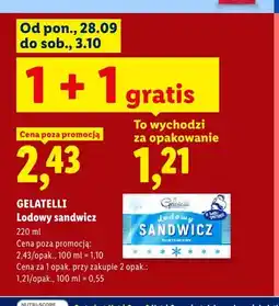 Lidl Lodowy sandwicz śmietankowy Gelatelli oferta