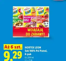 Lidl Sok 100% Psi Patrol multiwitamina Hortex Leon 6-pak oferta