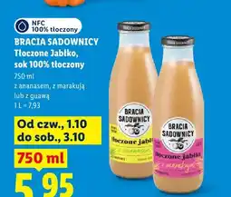 Lidl Sok tłoczony 100% Tłoczone Jabłko z marakują Bracia Sadownicy oferta