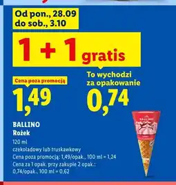 Lidl Lody rożek czekoladowy Ballino oferta