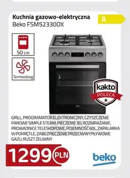 Kakto Kuchnia gazowo-elektryczna Beko FSM52330DX oferta