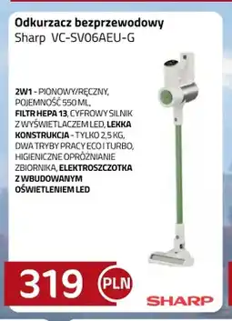 Kakto Odkurzacz bezprzewodowy Sharp VC-SV06AEU-G oferta
