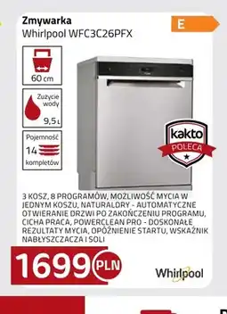 Kakto Zmywarka Whirlpool WFC3C26PFX oferta