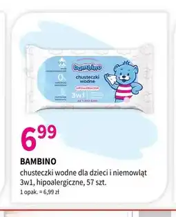 Drogerie Polskie Chusteczki wodne dla dzieci i niemowląt 3w1 hipoalergiczne Bambino oferta
