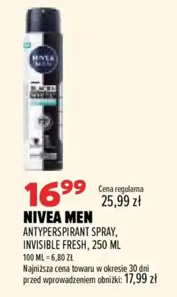 Drogerie Natura NIVEA MEN Antyperspirant Spray, Invisible Fresh oferta