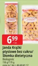 E.Leclerc Janda Krążki ptysiowe bez cukru/ Słomka dietetyczna Biologistic oferta