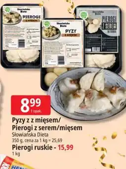 E.Leclerc Pyzy z z mięsem / Pierogi z serem/mięsem Słowiańska Dieta oferta