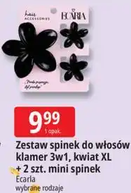 E.Leclerc Zestaw spinek do włosów klamer 3w1, kwiat XL + 2 szt. mini spinek Ecarla oferta