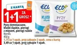 E.Leclerc Pyzy ziemniaczane, kluski śląskie, pierogi z mięsem, pierogi ruskie Nordis oferta