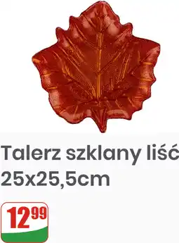 Dino Talerz szklany liść 25x25,5cm oferta