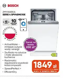 Max Elektro Zmywarka Serie 4 SPV4EMX10E Bosch oferta