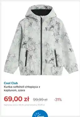 Smyk Kurtka softshell chłopięca z kapturem szara Cool Club oferta