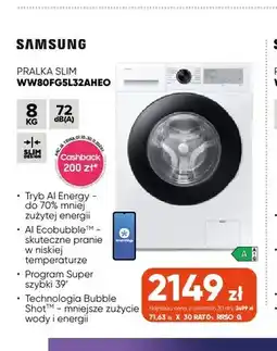 Max Elektro Pralka Slim WW80FG5L32AHEO Samsung oferta