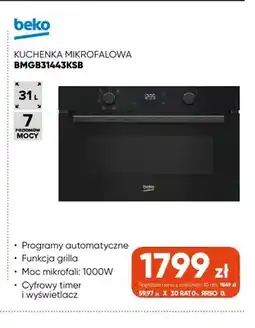 Max Elektro Kuchenka mikrofalowa BMGB31443KSB Beko oferta